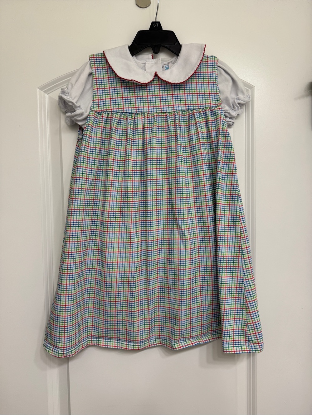 Jelly Beans Multicolor Plaid Dress with White Peter Pan Collar